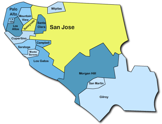 Santa Clara County Map Color 2018